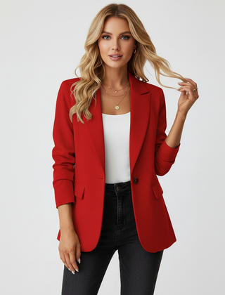 Women's Elegant Fitted Blazer | Classy Lightweight Office Jacket 0