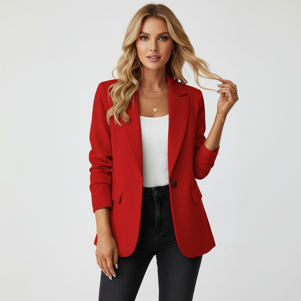 Women's Elegant Fitted Blazer | Classy Lightweight Office Jacket 0