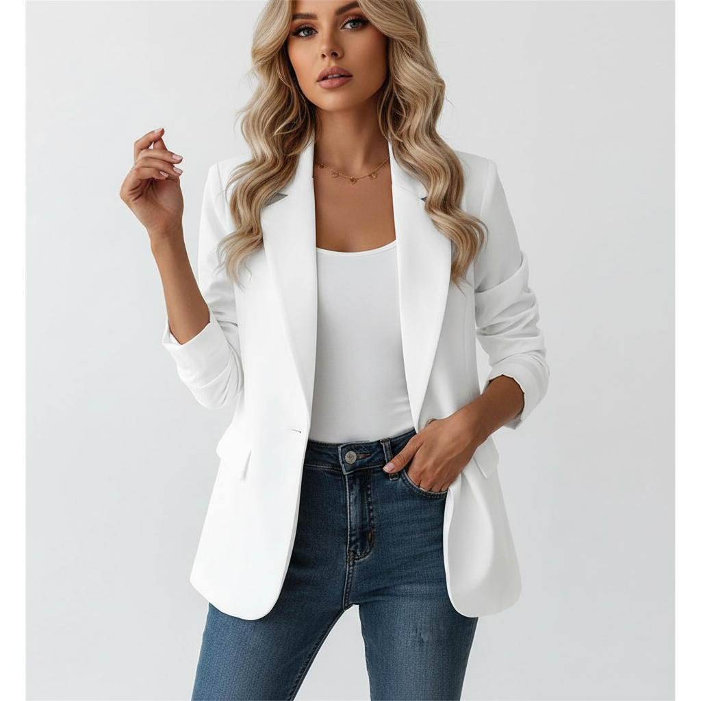 Women's Elegant Fitted Blazer | Classy Lightweight Office Jacket 1