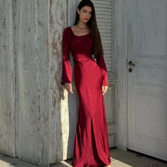 Women's Elegant Flowing Maxi Dress | Timeless Long Sleeve Formal Gown 2