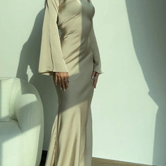 Women's Elegant Flowing Maxi Dress | Timeless Long Sleeve Formal Gown 3