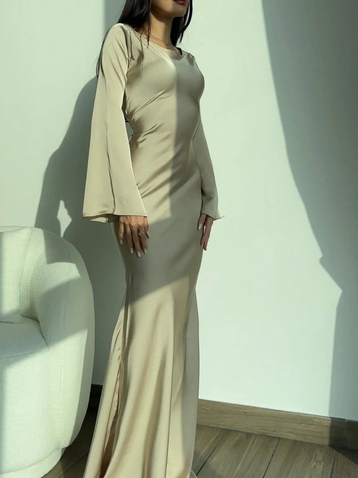 Women's Elegant Flowing Maxi Dress | Timeless Long Sleeve Formal Gown 3