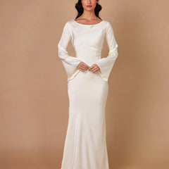 Women's Elegant Flowing Maxi Dress | Timeless Long Sleeve Formal Gown 8