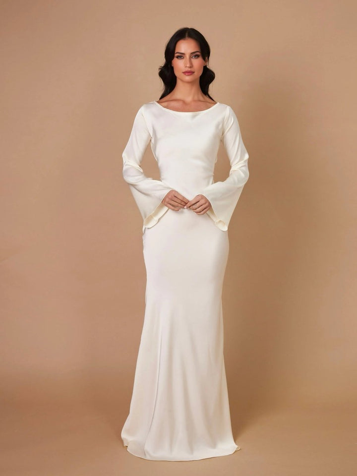 Women's Elegant Flowing Maxi Dress | Timeless Long Sleeve Formal Gown 8