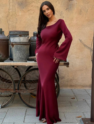 Women's Elegant Flowing Maxi Dress | Timeless Long Sleeve Formal Gown 9