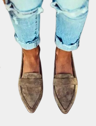 Women's Elegant Leather Loafers | Chic Pointed Toe Slip-On Flats 3