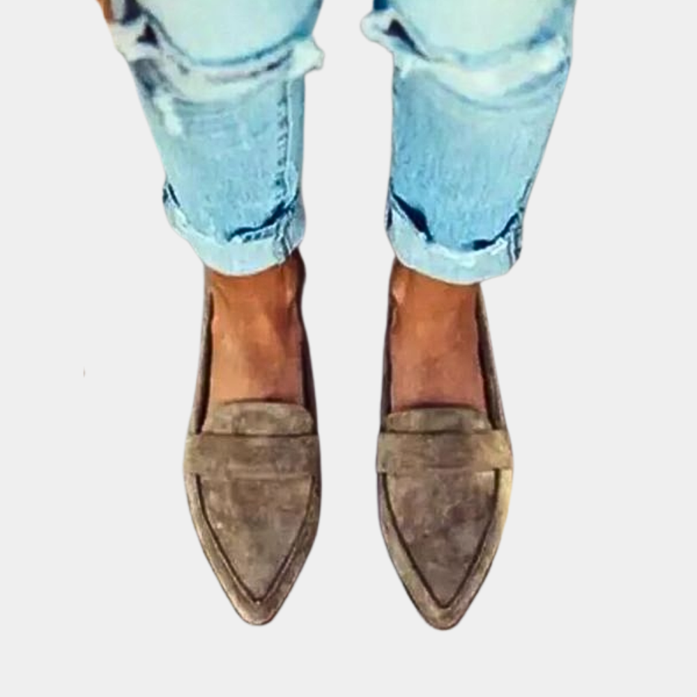 Women's Elegant Leather Loafers | Chic Pointed Toe Slip-On Flats 3