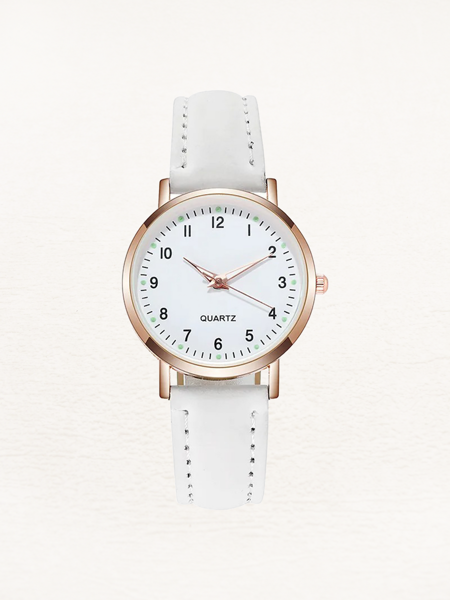 Women's Elegant Leather Watch | Rose Gold Minimalist Timepiece 0