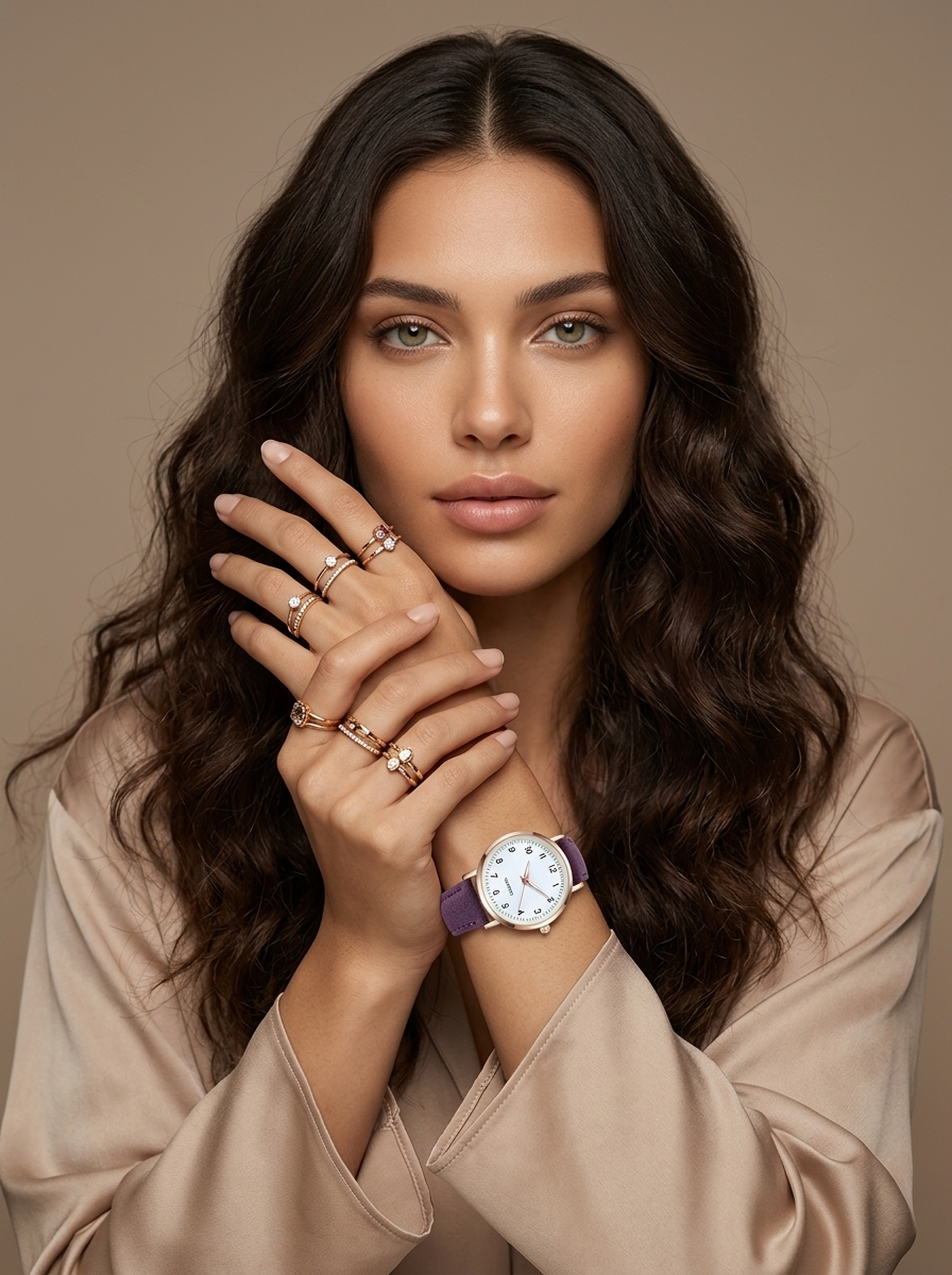 Women's Elegant Leather Watch | Rose Gold Minimalist Timepiece 1