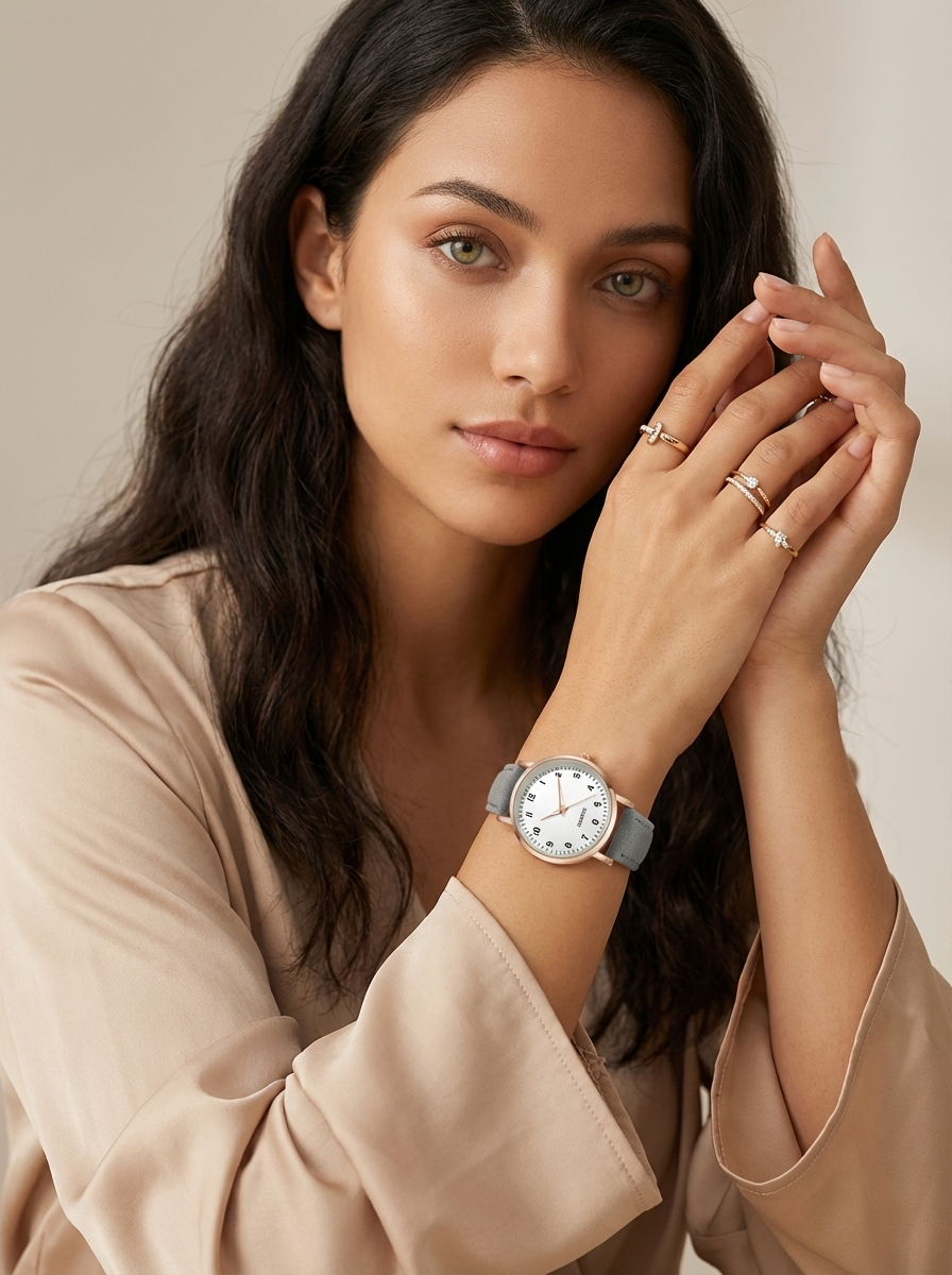 Women's Elegant Leather Watch | Rose Gold Minimalist Timepiece 4