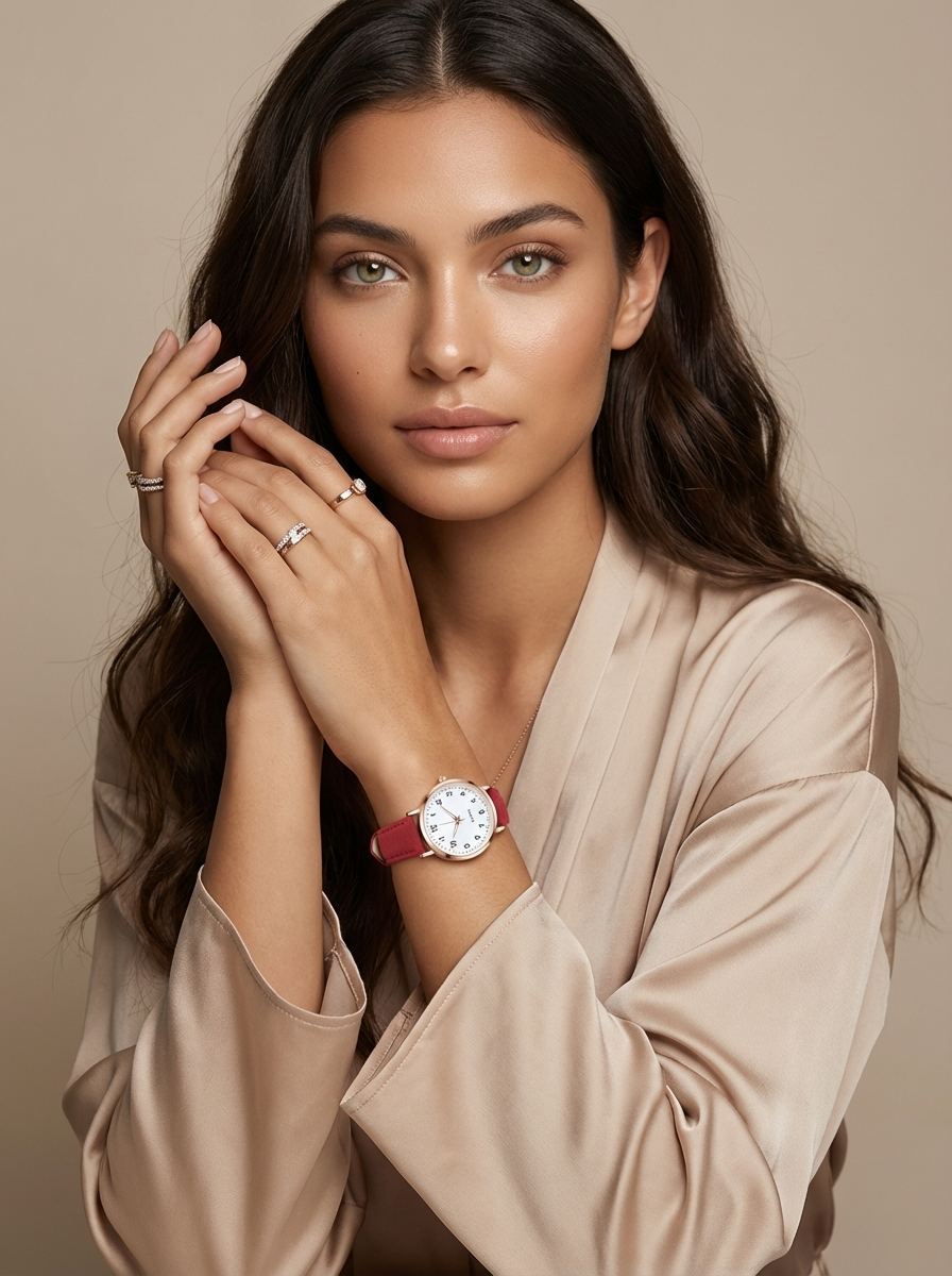 Women's Elegant Leather Watch | Rose Gold Minimalist Timepiece 5