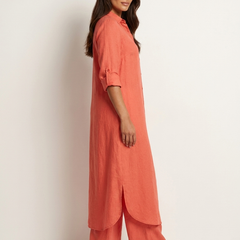 Women's Elegant Linen Two-Piece Set | Stylish Long Blouse and Wide Trousers 2