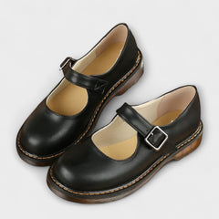 Women's Elegant Mary Jane Shoes | Classic Flat Sole with Buckle Strap 1