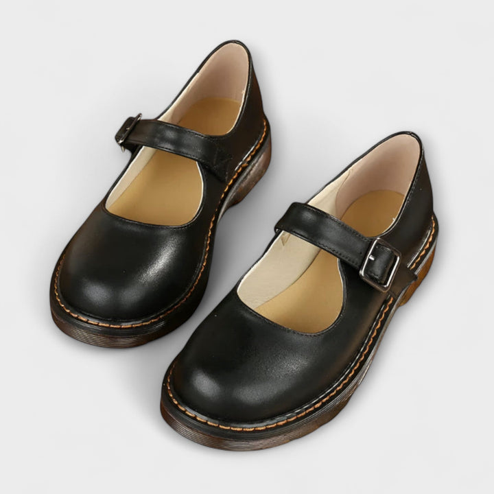 Women's Elegant Mary Jane Shoes | Classic Flat Sole with Buckle Strap 2