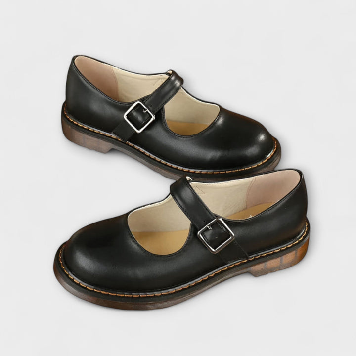 Women's Elegant Mary Jane Shoes | Classic Flat Sole with Buckle Strap 3