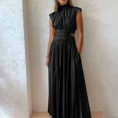 Women's Elegant Maxi Dress | Sophisticated Sleeveless Summer Dress with Cut-Out Accents 1
