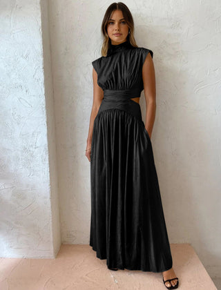 Women's Elegant Maxi Dress | Sophisticated Sleeveless Summer Dress with Cut-Out Accents 1