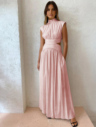 Women's Elegant Maxi Dress | Sophisticated Sleeveless Summer Dress with Cut-Out Accents 2