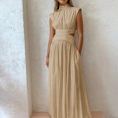 Women's Elegant Maxi Dress | Sophisticated Sleeveless Summer Dress with Cut-Out Accents 3