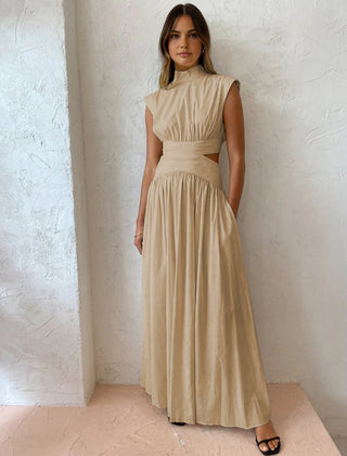 Women's Elegant Maxi Dress | Sophisticated Sleeveless Summer Dress with Cut-Out Accents 3