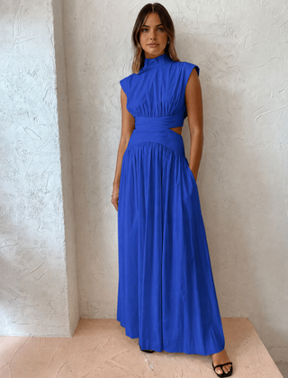 Women's Elegant Maxi Dress | Sophisticated Sleeveless Summer Dress with Cut-Out Accents 4