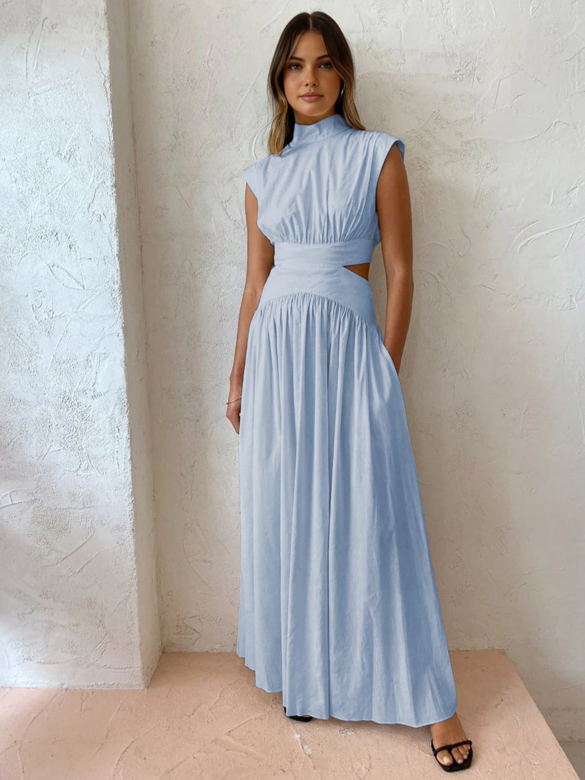 Women's Elegant Maxi Dress | Sophisticated Sleeveless Summer Dress with Cut-Out Accents 5