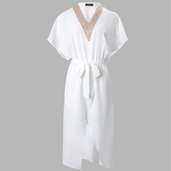 Women's Elegant Midi Dress | Draped Sleeve Wrap Hem Cocktail Dress 2