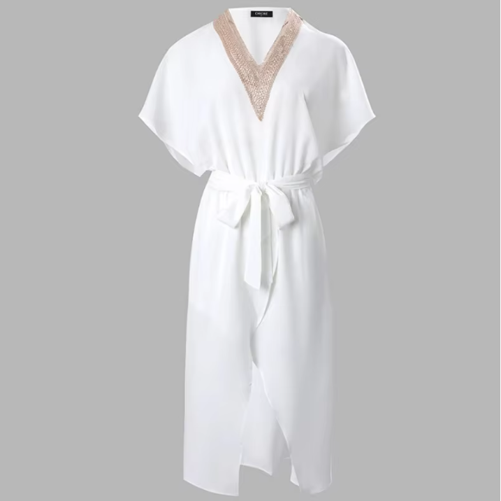 Women's Elegant Midi Dress | Flattering Draped Sleeve Cocktail Dress for Special Occasions