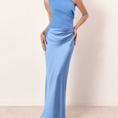 Women's Elegant Pleated Maxi Dress | One-Shoulder Formal Gown 2
