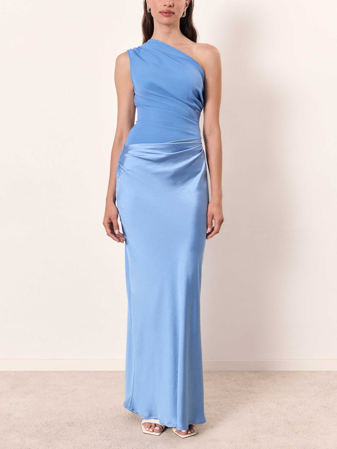 Women's Elegant Pleated Maxi Dress | One-Shoulder Formal Gown 8