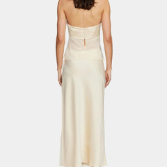 Women's Elegant Polyester Midi Skirt and Top Set | Chic Strapless Asymmetrical Outfit 5