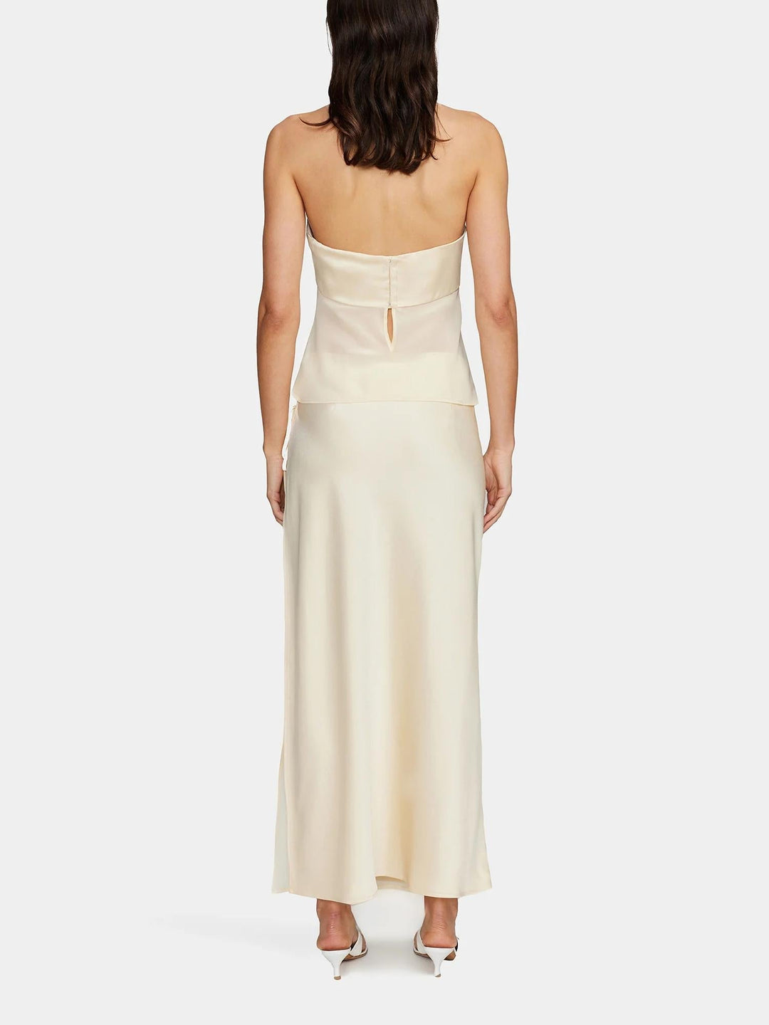 Women's Elegant Polyester Midi Skirt and Top Set | Chic Strapless Asymmetrical Outfit 5