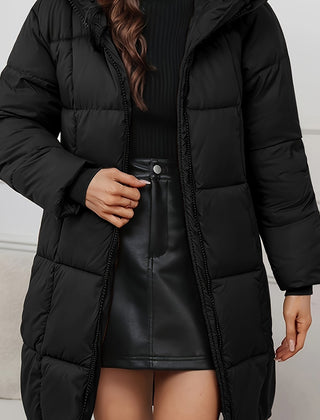 Women's Elegant Quilted Longline Puffer Coat | Cozy Hooded Winter Jacket 4