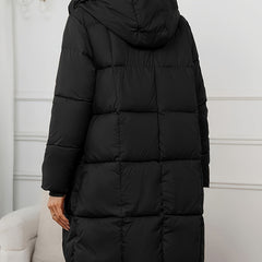 Women's Elegant Quilted Longline Puffer Coat | Cozy Hooded Winter Jacket 6