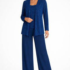 Women's Elegant Sequined Three-Piece Suit | Stylish Wide Leg Pant Set for Special Occasions 6