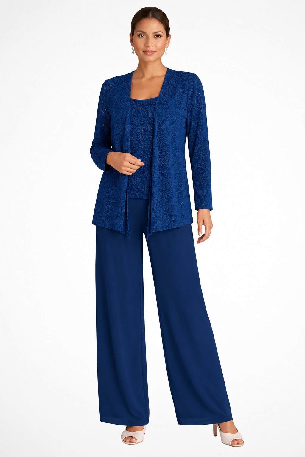 Women's Elegant Sequined Three-Piece Suit | Stylish Wide Leg Pant Set for Special Occasions 6