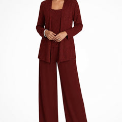 Women's Elegant Sequined Three-Piece Suit | Stylish Wide Leg Pant Set for Special Occasions 9