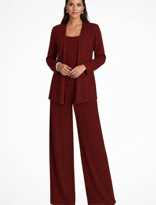 Women's Elegant Sequined Three-Piece Suit | Stylish Wide Leg Pant Set for Special Occasions 9