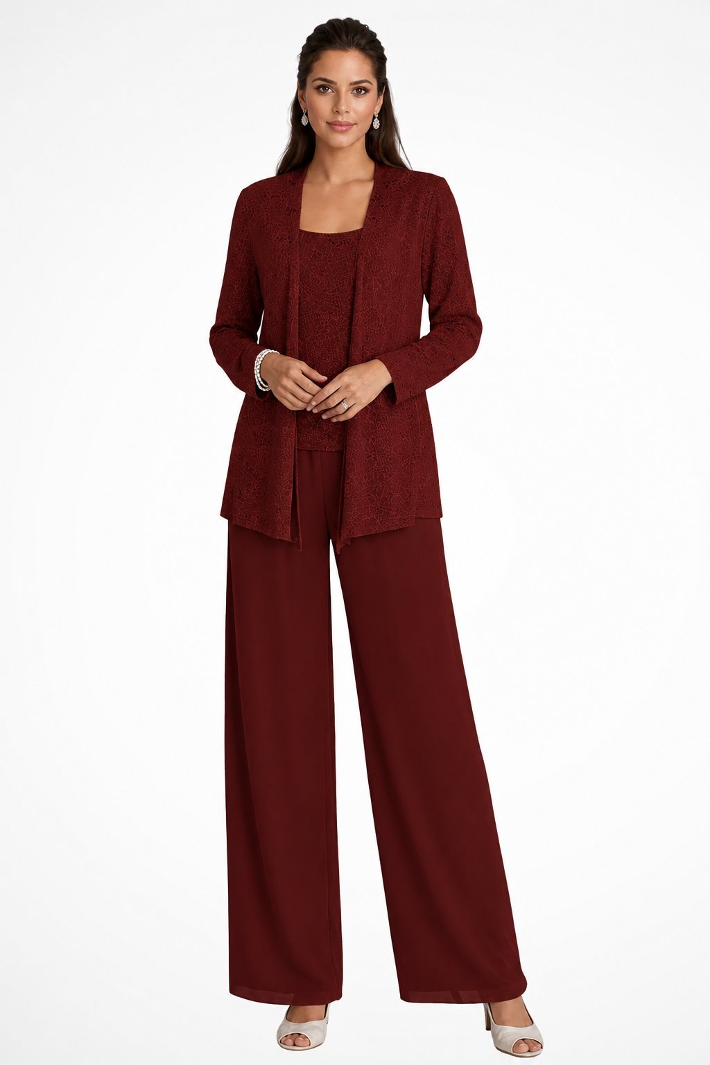 Women's Elegant Sequined Three-Piece Suit | Stylish Wide Leg Pant Set for Special Occasions 9