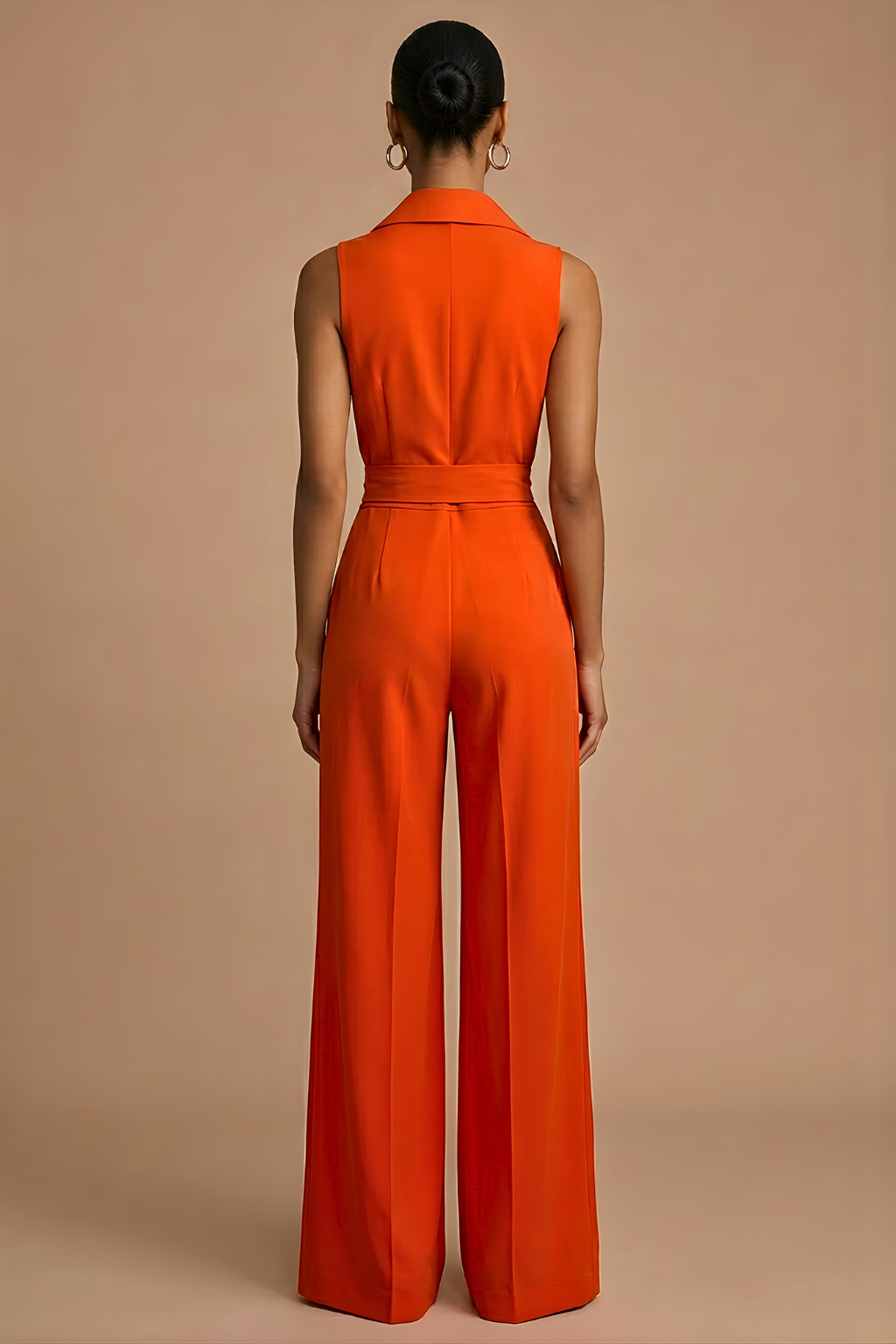 Women's Elegant Sleeveless Jumpsuit | Chic Wide Leg Design with Adjustable Tie Waist 4