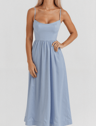 Women's Elegant Spaghetti Strap Midi Dress | Graceful A-Line Summer Cocktail Gown 2