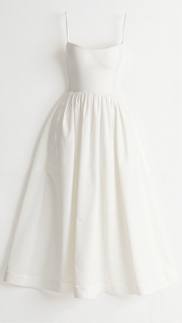 Women's Elegant Spaghetti Strap Midi Dress | Graceful A-Line Summer Cocktail Gown 3