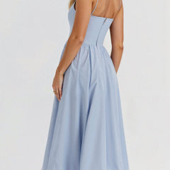 Women's Elegant Spaghetti Strap Midi Dress | Graceful A-Line Summer Cocktail Gown 6