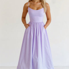 Women's Elegant Spaghetti Strap Midi Dress | Graceful A-Line Summer Cocktail Gown 9