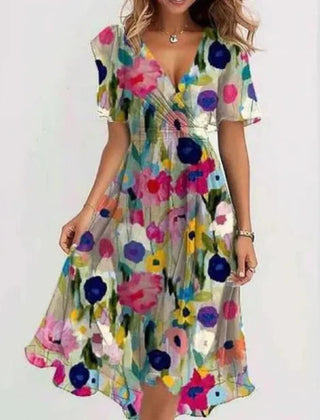 Women's Elegant V-Neck Midi Dress | Chic Versatile Formal Wear for Day-to-Night 3