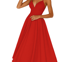 Women's Elegant V-Neck Wedding Dress | Flared Hem Ceremony Gown 3