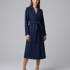 Women's Elegant Wool-Blend Trench Coat | Timeless Long Winter Outerwear 2