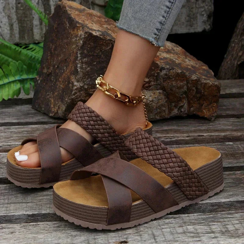 Women's Ergonomic Leather Sandals | Stylish Cushioned Summer Footwear 0