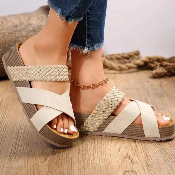 Women's Ergonomic Leather Sandals | Stylish Cushioned Summer Footwear 1