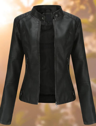 Women's Faux Leather Moto Jacket | Stylish Slim-Fit Outerwear for All Seasons 0